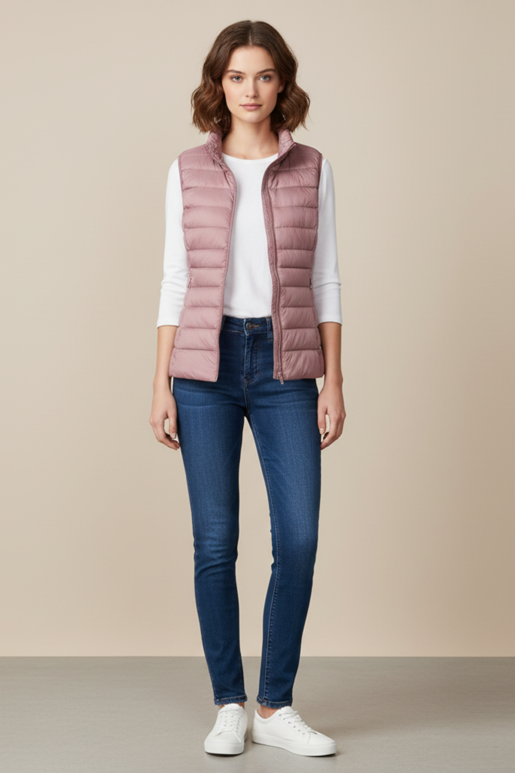 Gilet matelassé léger en duvet pour femme