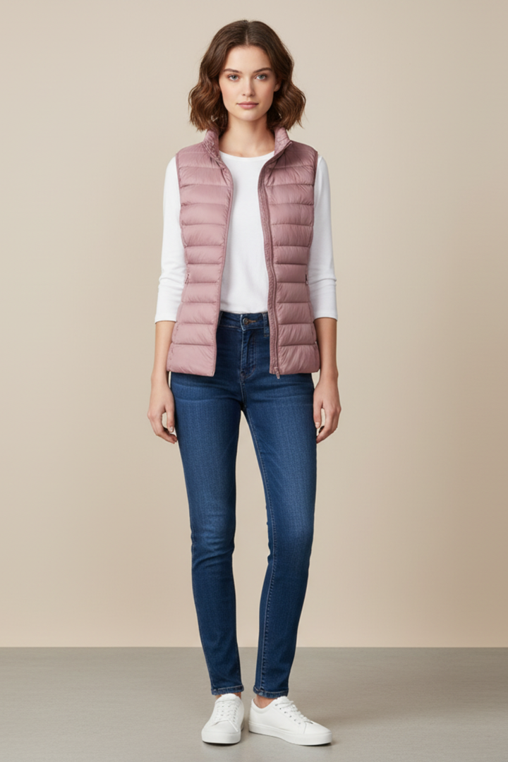 Gilet matelassé léger en duvet pour femme