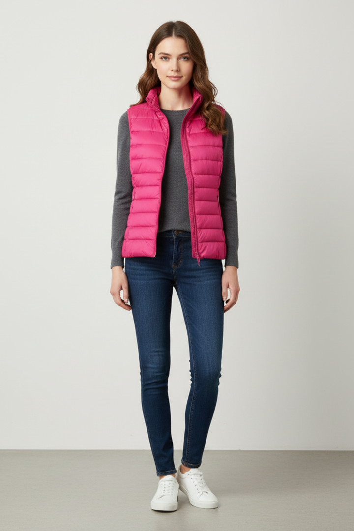 Gilet matelassé léger en duvet pour femme