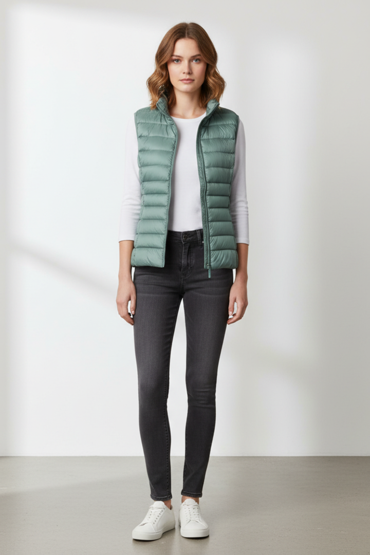 Gilet matelassé léger en duvet pour femme