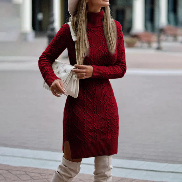 Paris - Women's Long Sleeve Turtleneck Dress