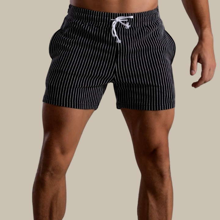 Men's Striped Drawstring Swim Shorts