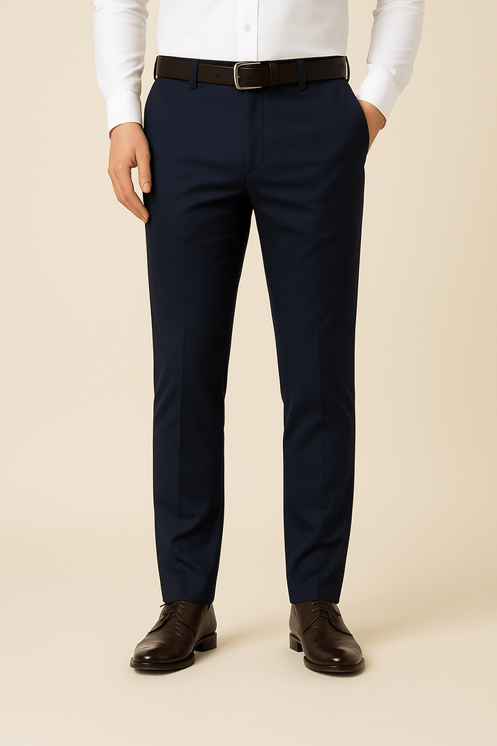 Men's Slim-Fit Trousers with Clean Front