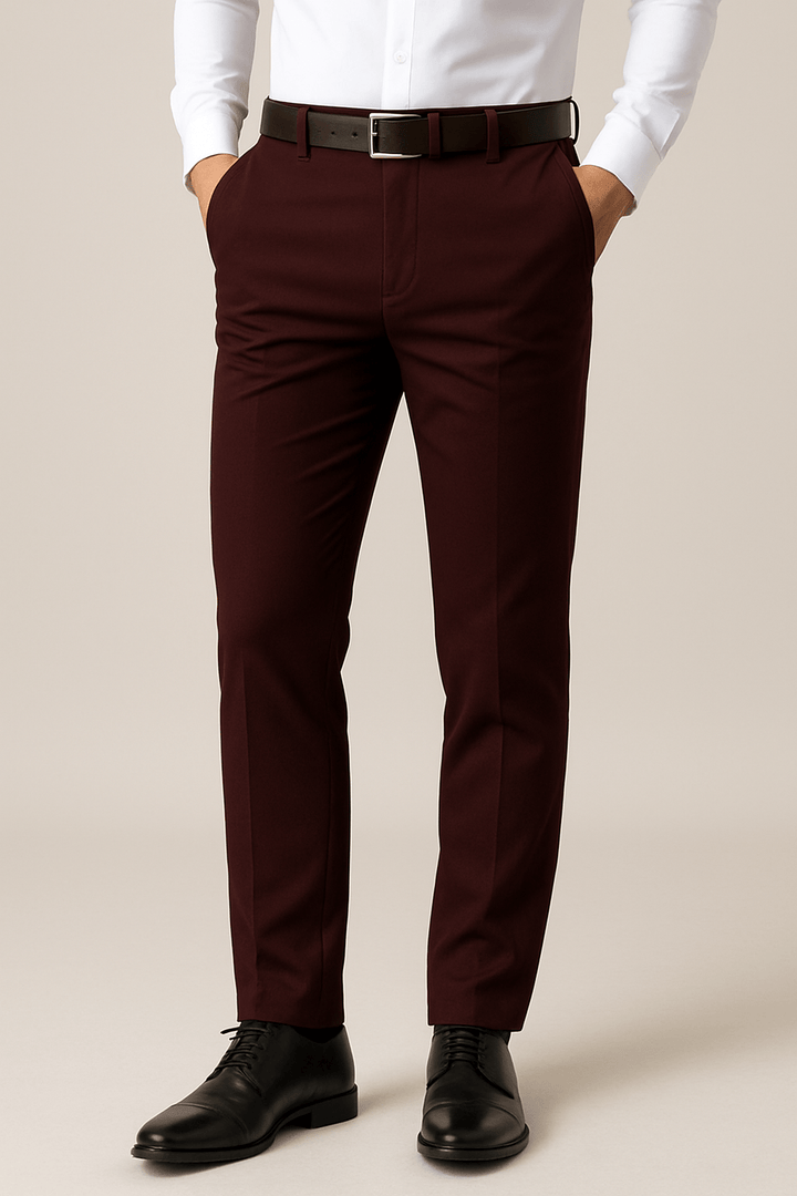 Men's Slim-Fit Trousers with Clean Front