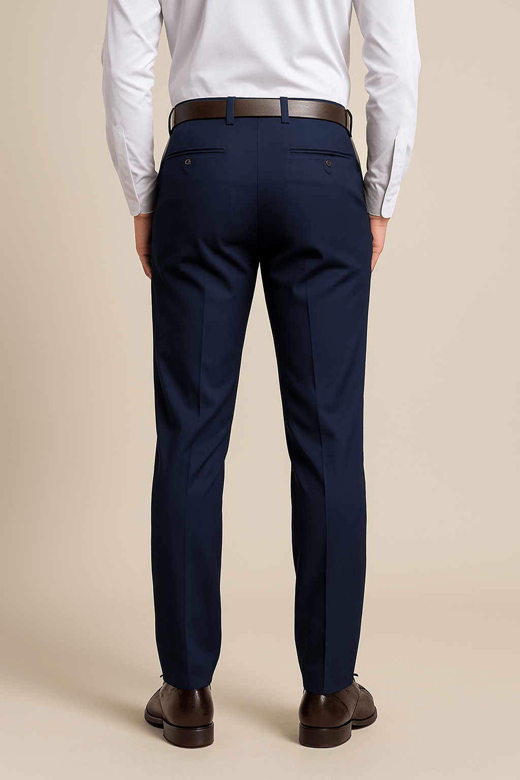 Men's Slim-Fit Trousers with Clean Front