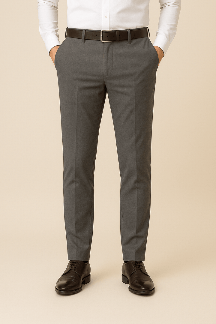 Men's Slim-Fit Trousers with Clean Front
