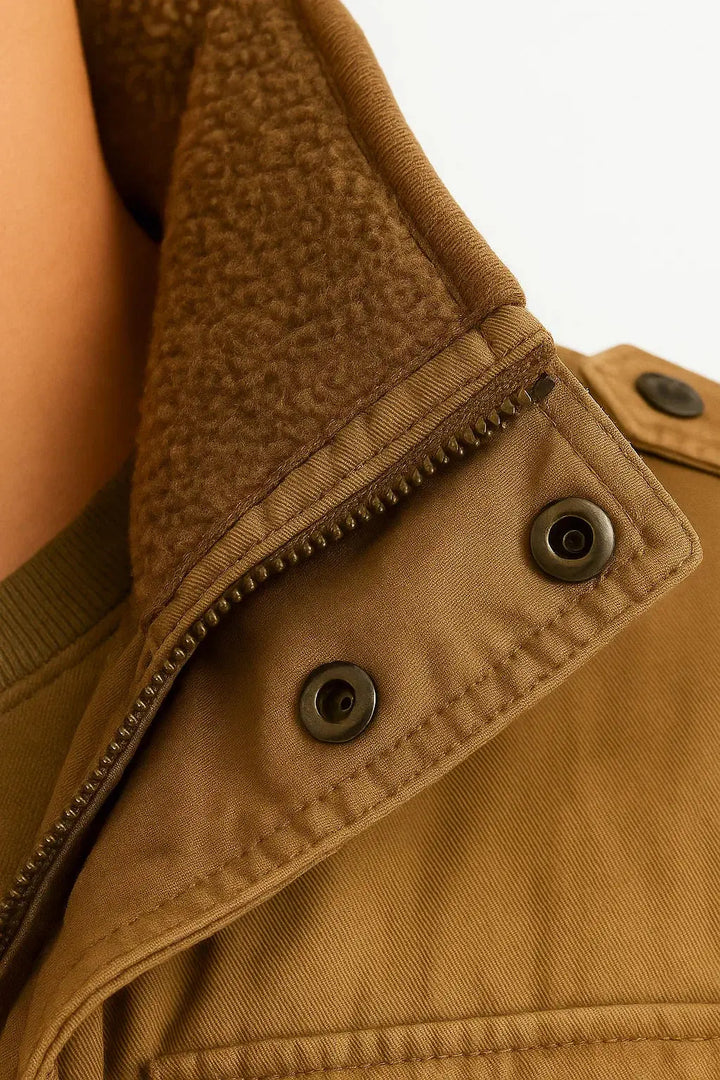 Veste d’hiver pour homme vert militaire, en polaire thermique, à capuche, pour activités décontractées et de plein air