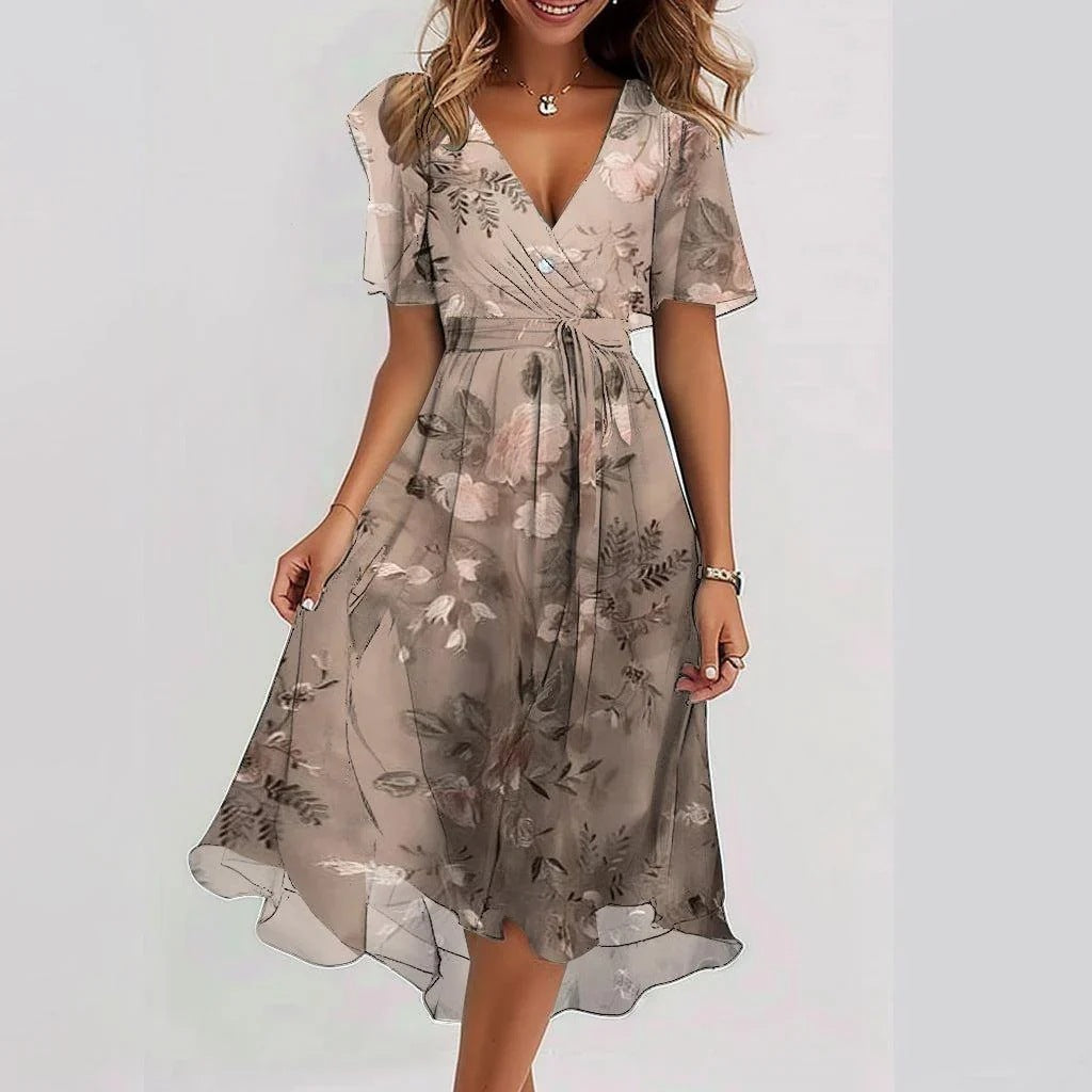Women's Summer Dress | Floral Wrap Midi