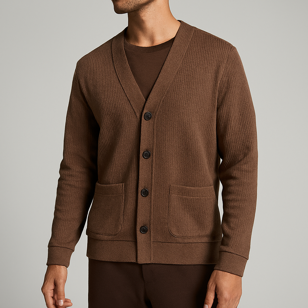 Cardigan en laine Lisbon pour homme avec fermeture boutonnée sur le devant
