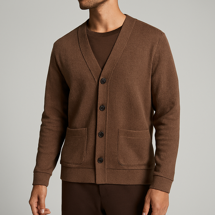 Cardigan en laine Lisbon pour homme avec fermeture boutonnée sur le devant