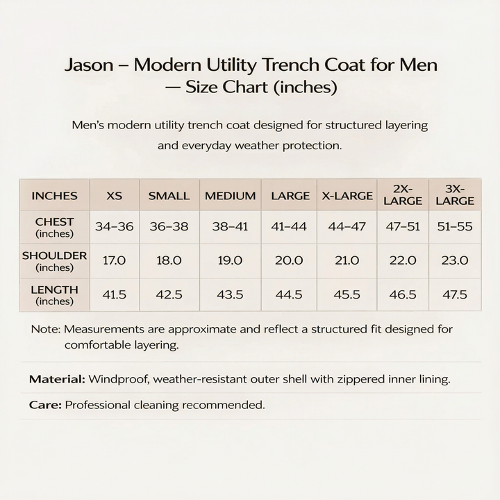 Jason - Gabardina utilitaria moderna para hombre