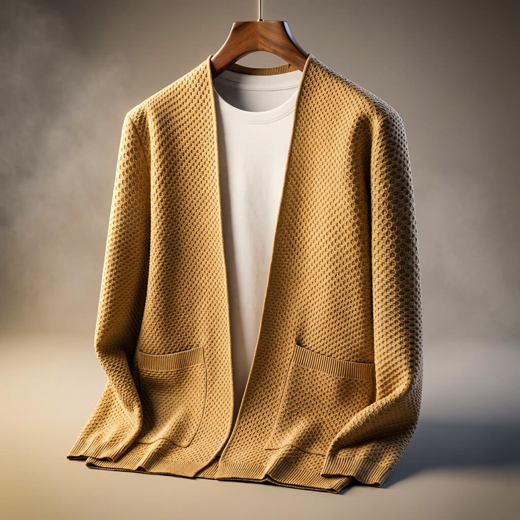 Cardigan en maille nid-d’abeilles pour homme Alberto