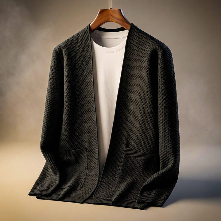 Cardigan en maille nid-d’abeilles pour homme Alberto