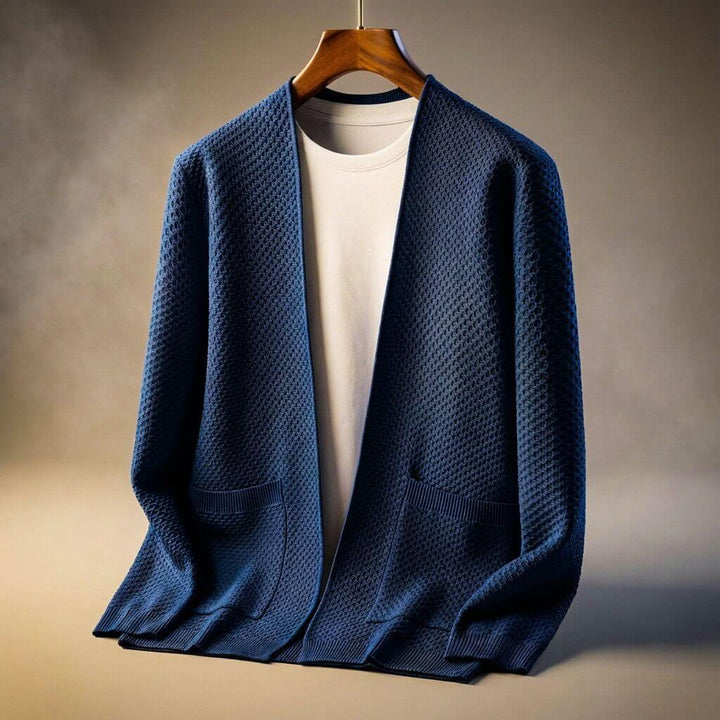 Cardigan en maille nid-d’abeilles pour homme Alberto