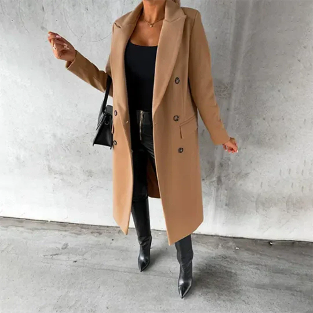 Damen Winter Trench Coat | Doppelreiher Mit Reverskragen