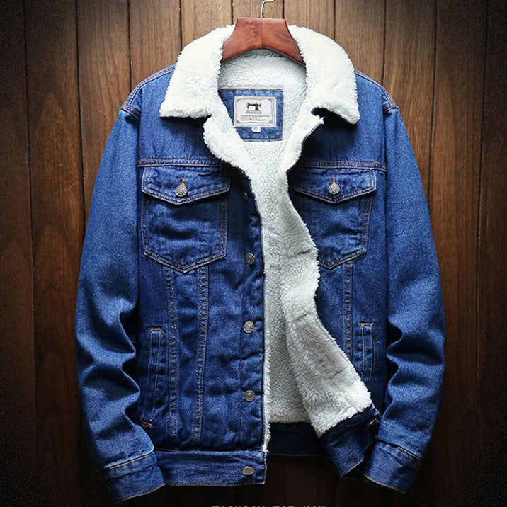 ז'קט ג'ינס לגברים עם בטנת צמר - ברונלו