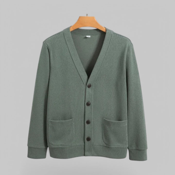 Cardigan en laine Lisbon pour homme avec fermeture boutonnée sur le devant