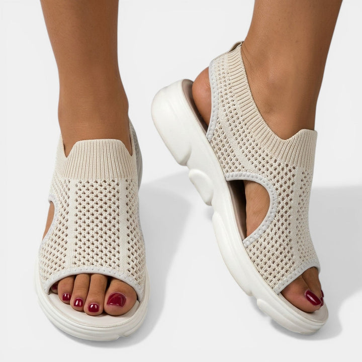 Women's Knitted Platform Sandals with Open Toe