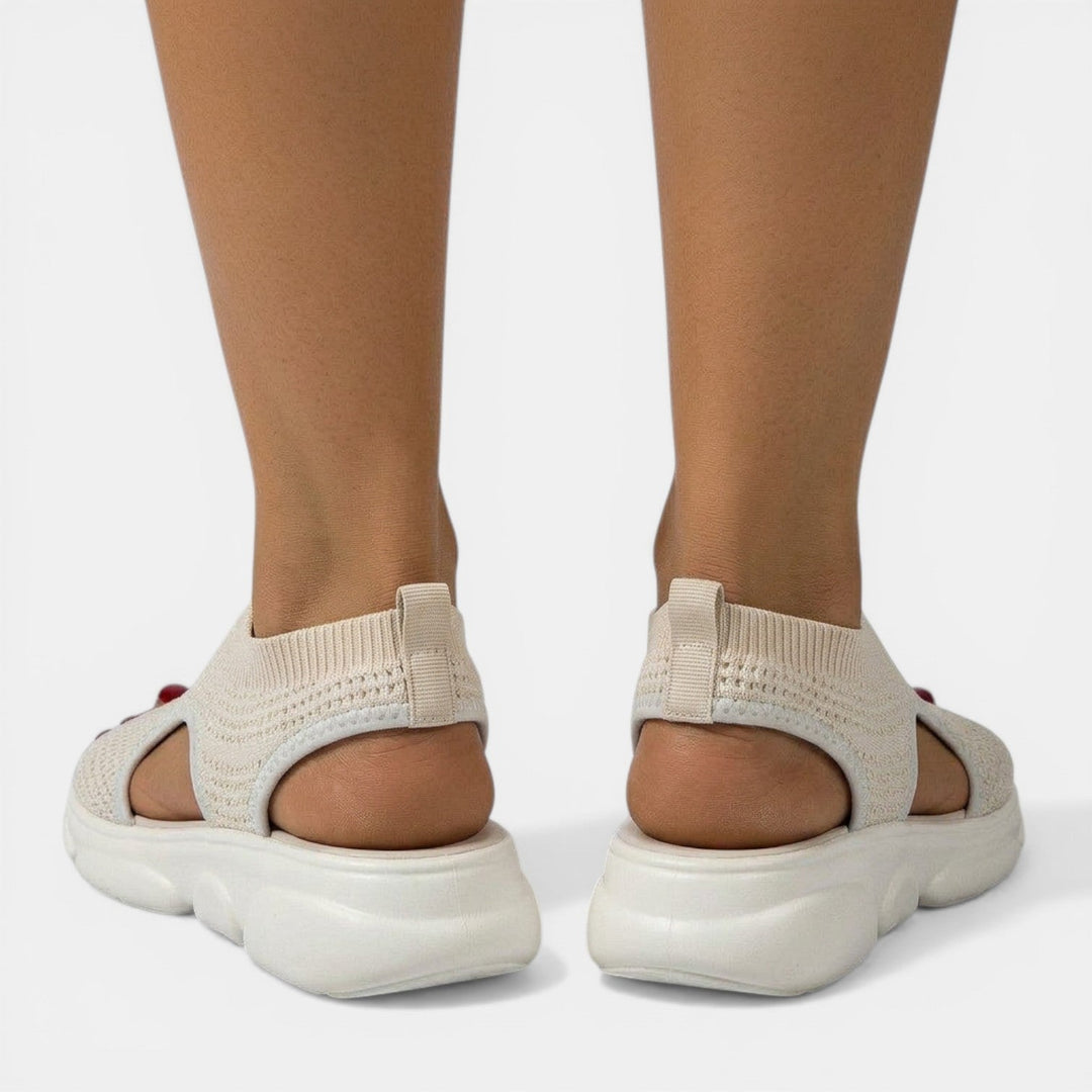 Women's Knitted Platform Sandals with Open Toe