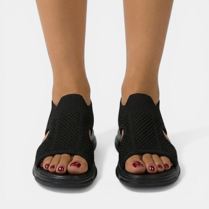 Women's Knitted Platform Sandals with Open Toe
