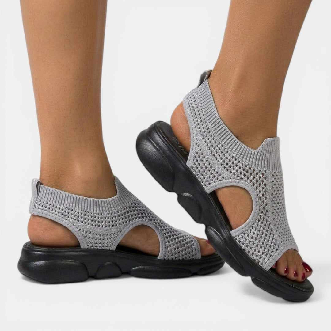 Women's Knitted Platform Sandals with Open Toe