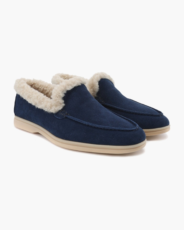 Men's Fur-Lined Suede Loafers with a Full Lining - photo 1