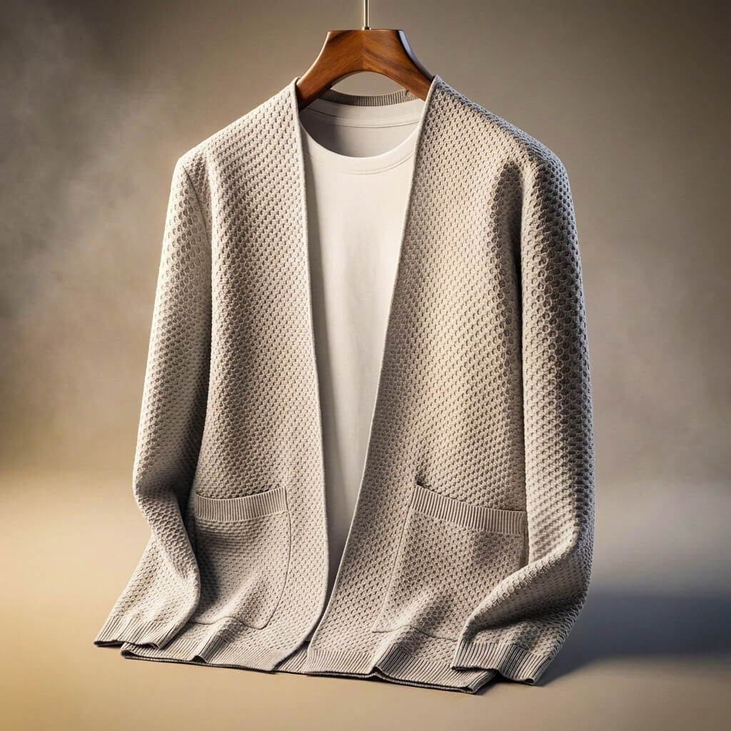 Cardigan en maille nid-d’abeilles pour homme Alberto