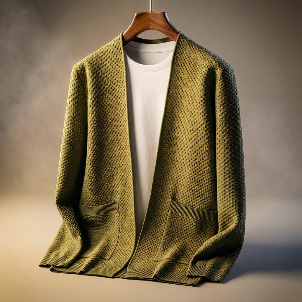 Cardigan en maille nid-d’abeilles pour homme Alberto
