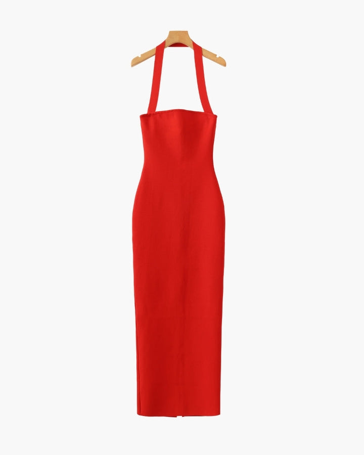 Women's Halter Neck Slim Fit Maxi Dress - photo 4
