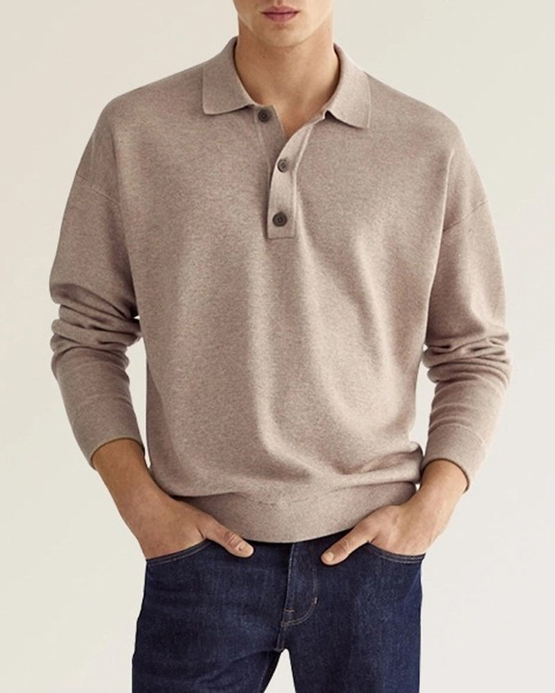 Polo homme manches longues casual