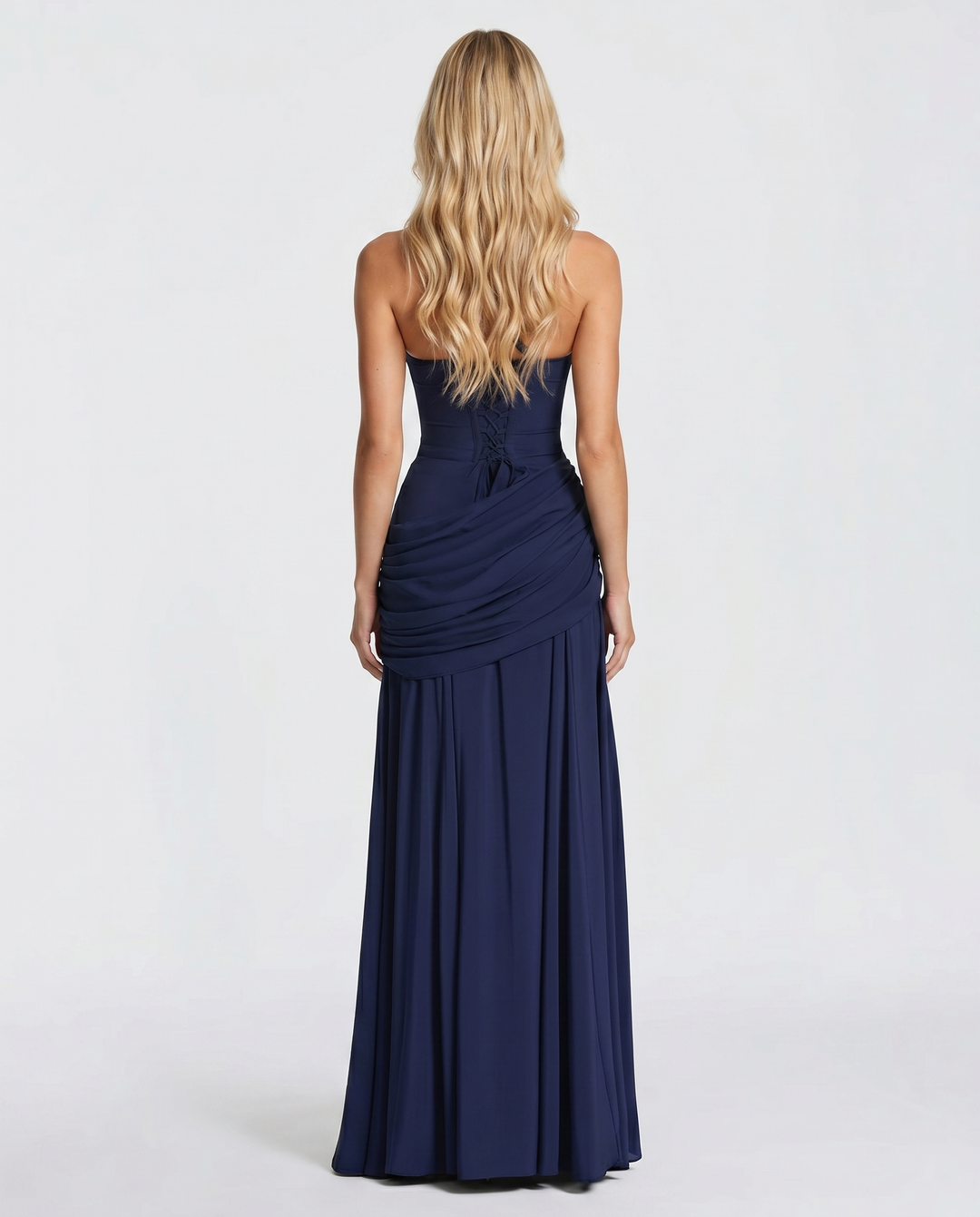 Charlotte - Women's Ruched Maxi Dress Square Neck