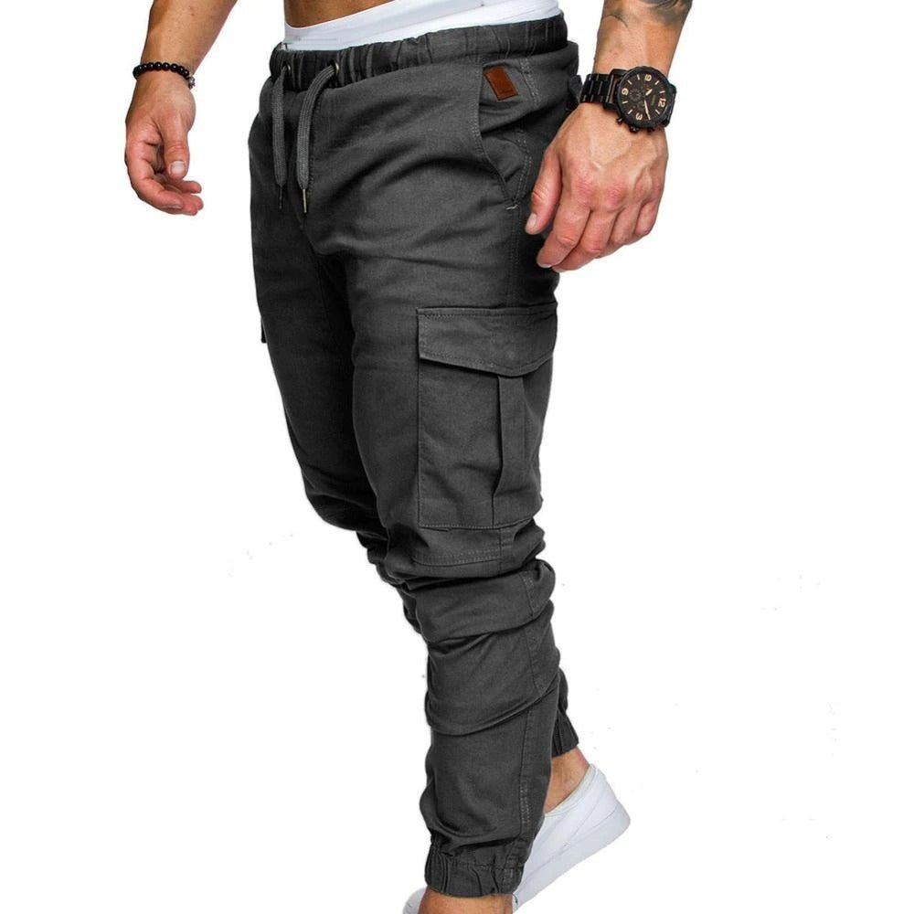 Men's Tactical Cargo Jogger Pants with a Drawstring