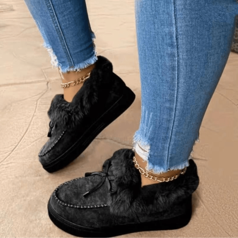 Analle - Zapatillas de casa de encaje antideslizantes para mujer