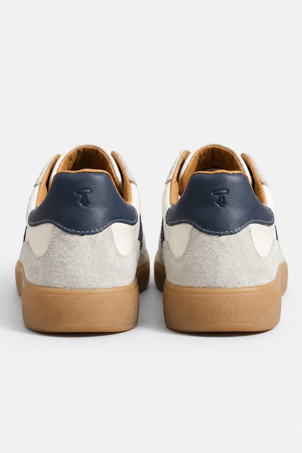 Men's Retro Striped Suede Trainers with Contrast Panels - photo 7