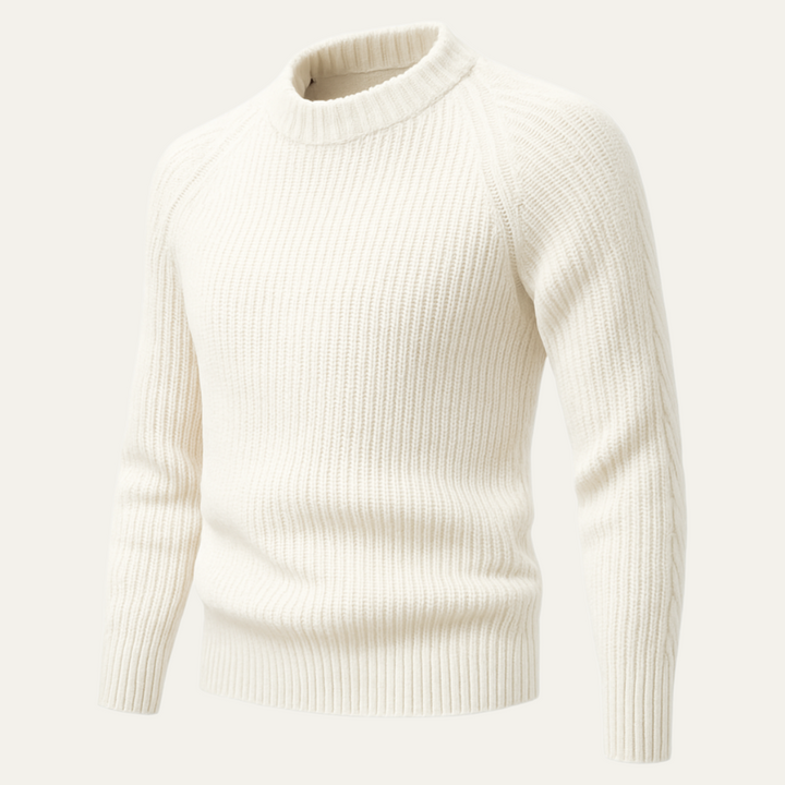 Men's Ribbed Knit Jumper with Crew Neck - photo 12