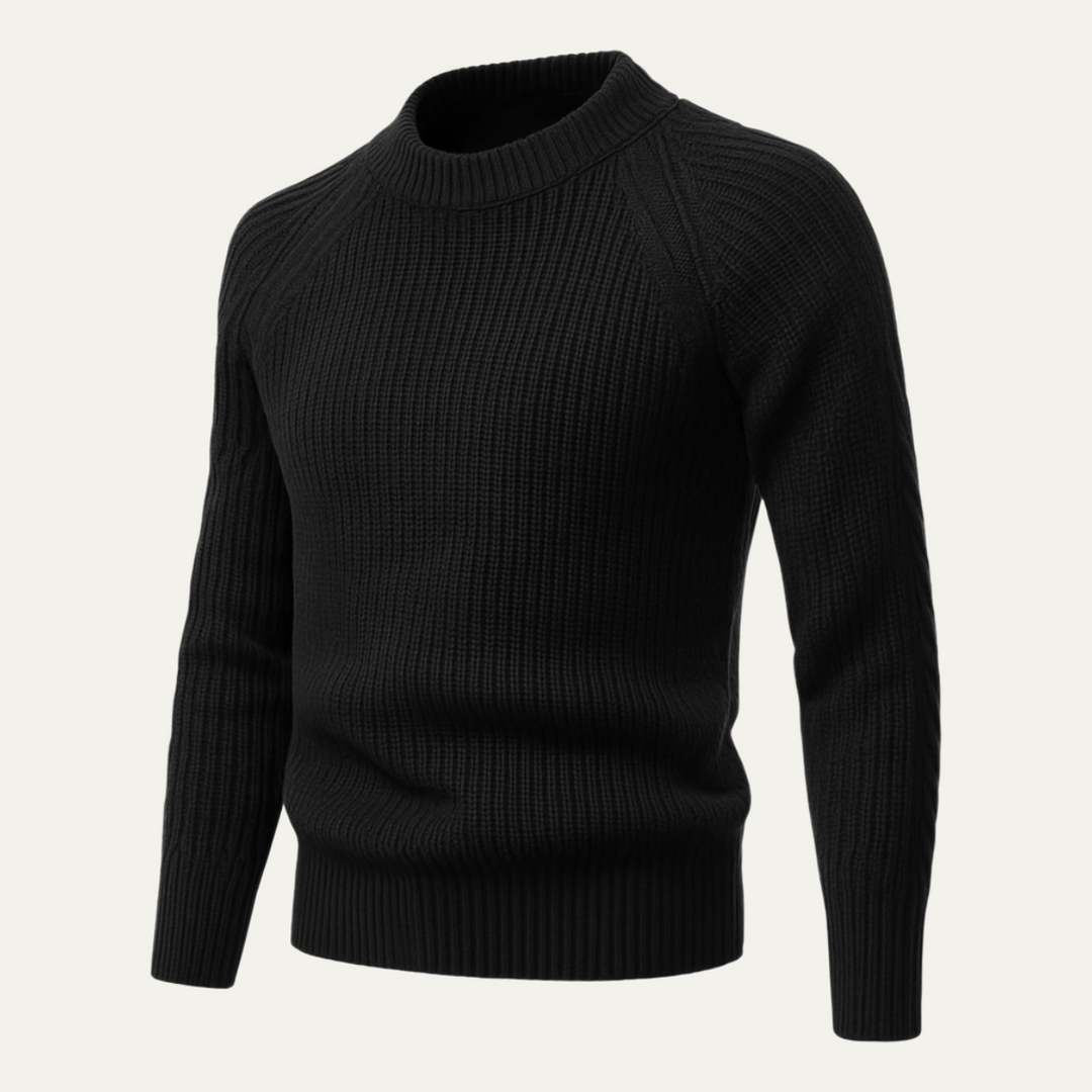 Men's Ribbed Knit Jumper with Crew Neck - photo 6