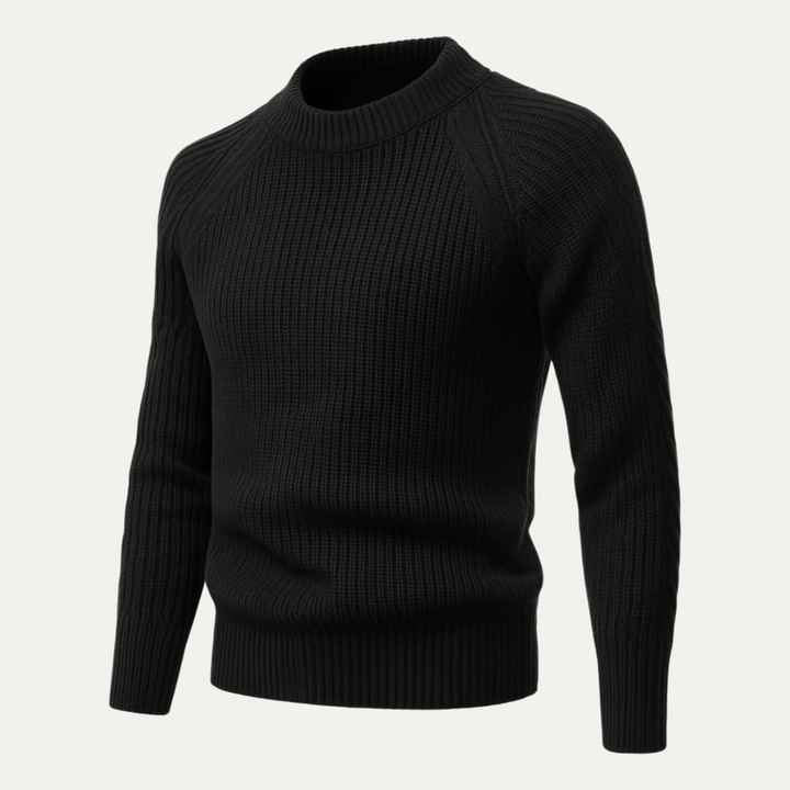 Men's Ribbed Knit Jumper with Crew Neck - photo 6
