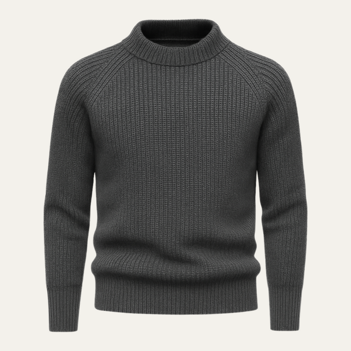 Men's Ribbed Knit Jumper with Crew Neck - photo 7