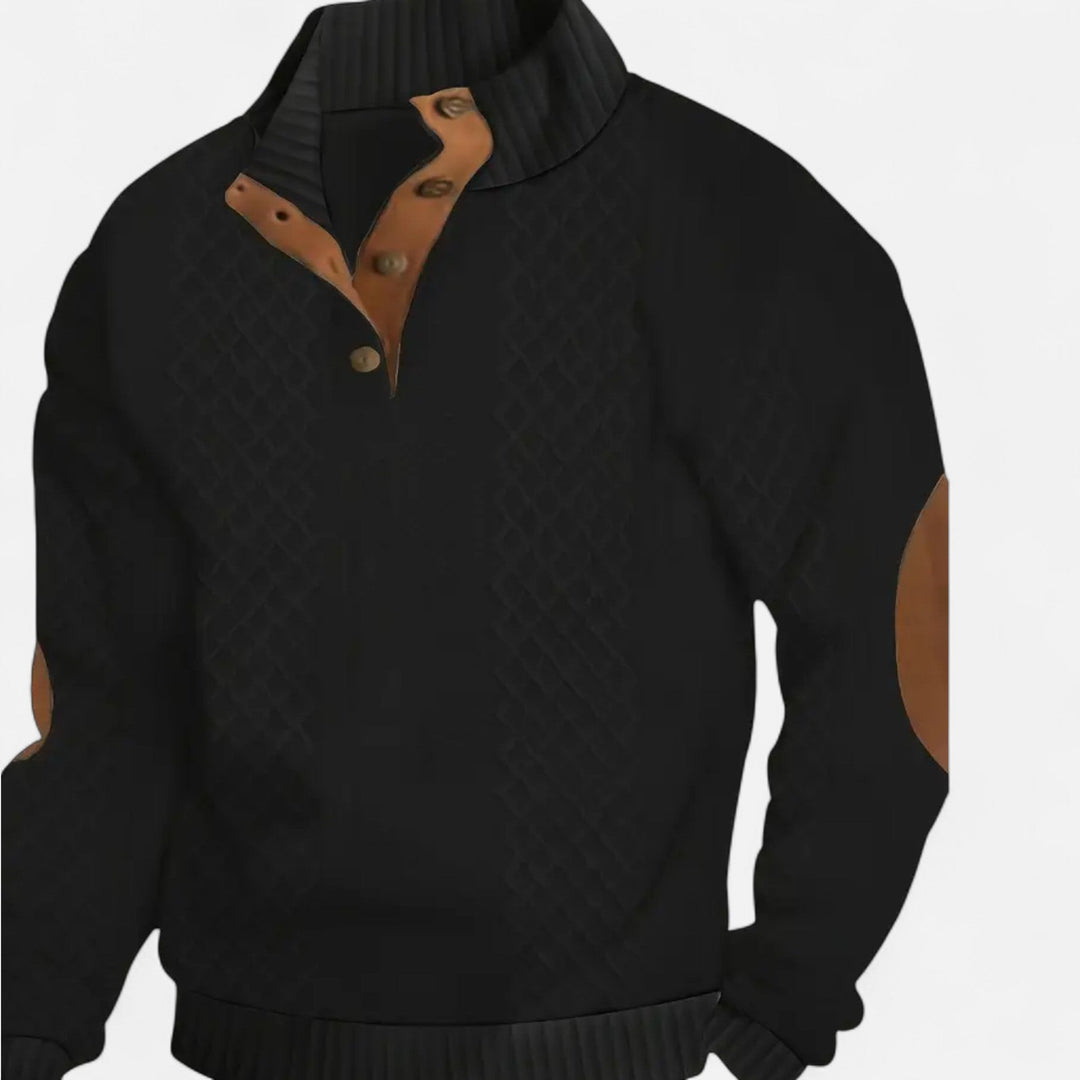 Men's Knitted Relaxed Jumper with Button Front - photo 10