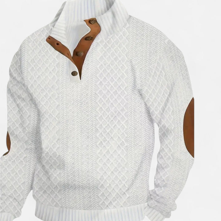 Men's Knitted Relaxed Jumper with Button Front - photo 5