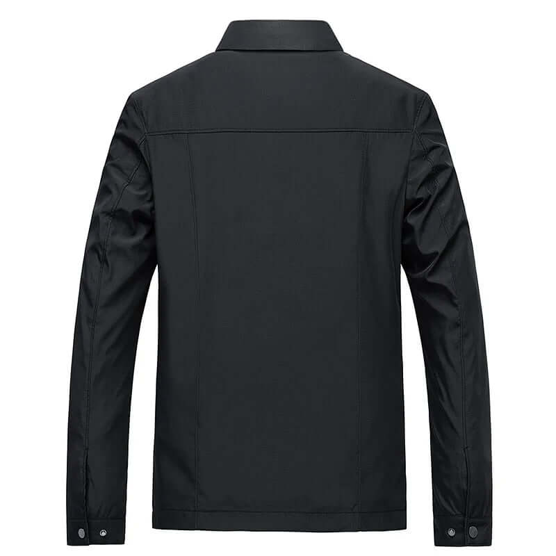 Chaqueta de hombre de manga larga con cuello y cremallera frontal