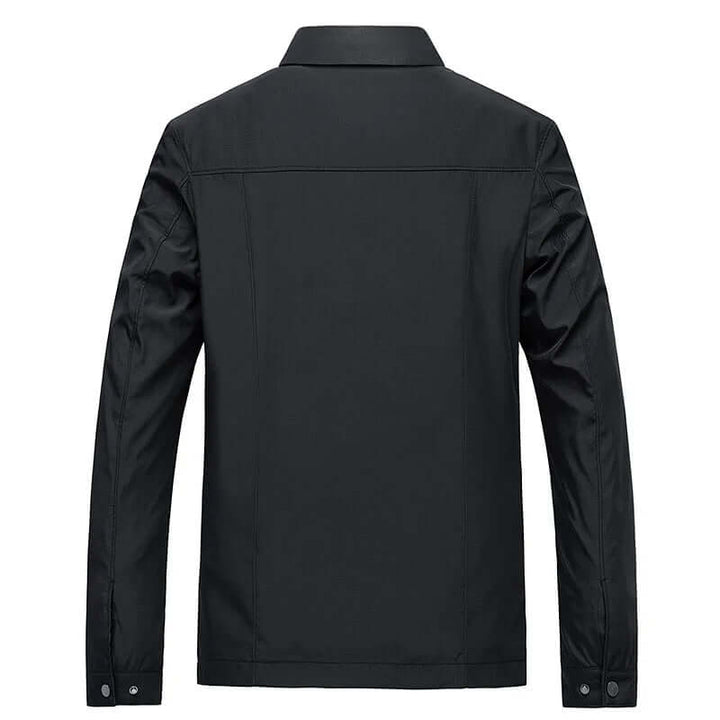 Chaqueta de hombre de manga larga con cuello y cremallera frontal