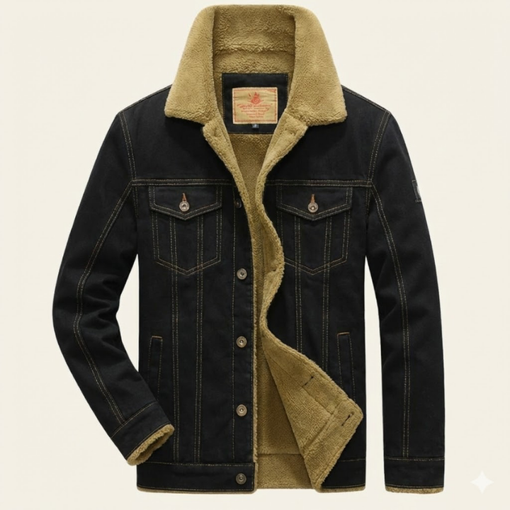 Chaqueta vaquera con cuello de sherpa para hombre