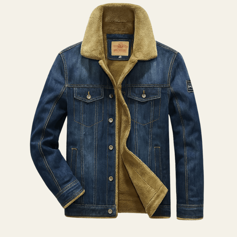 Chaqueta vaquera con cuello de sherpa para hombre