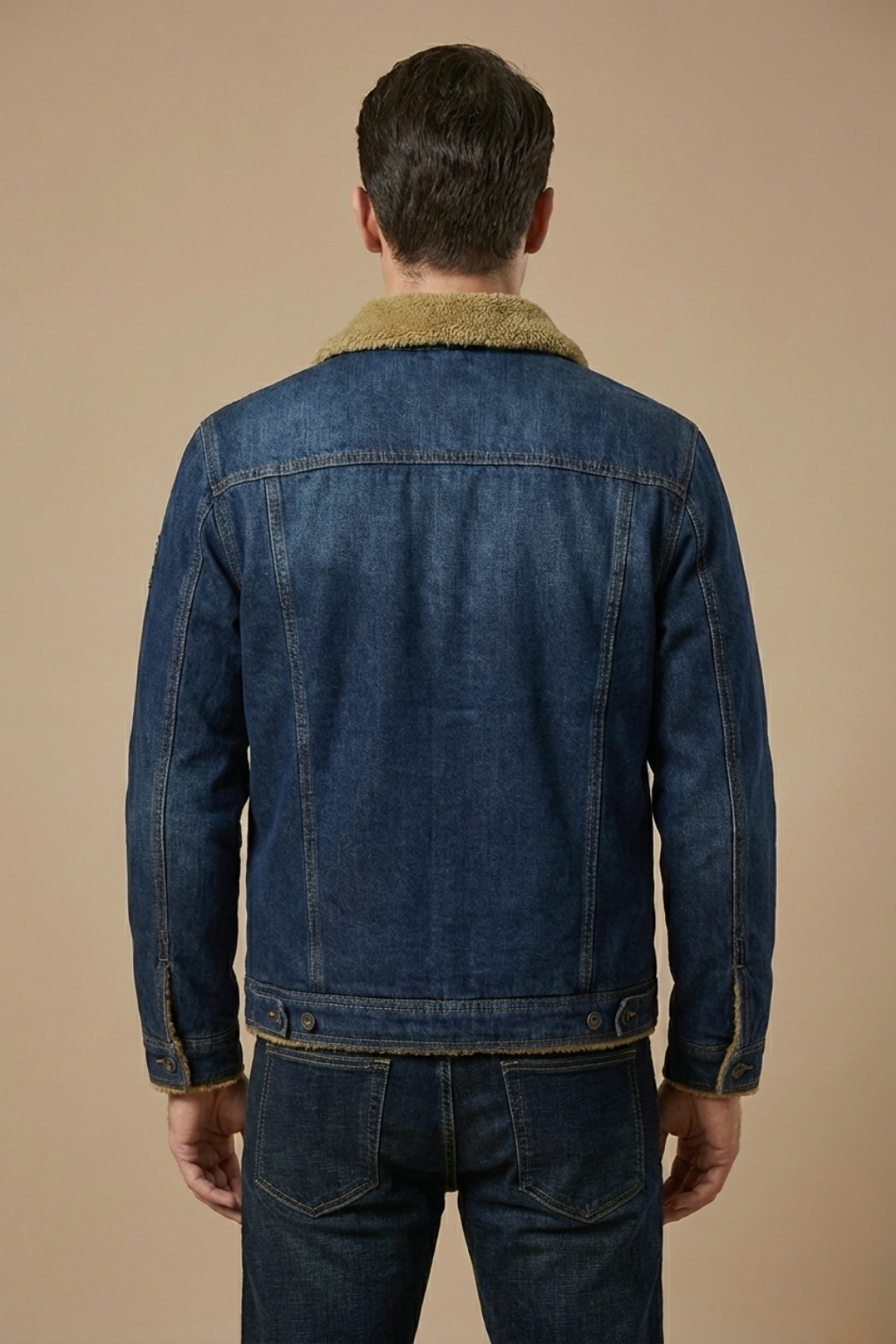 Chaqueta vaquera con cuello de sherpa para hombre