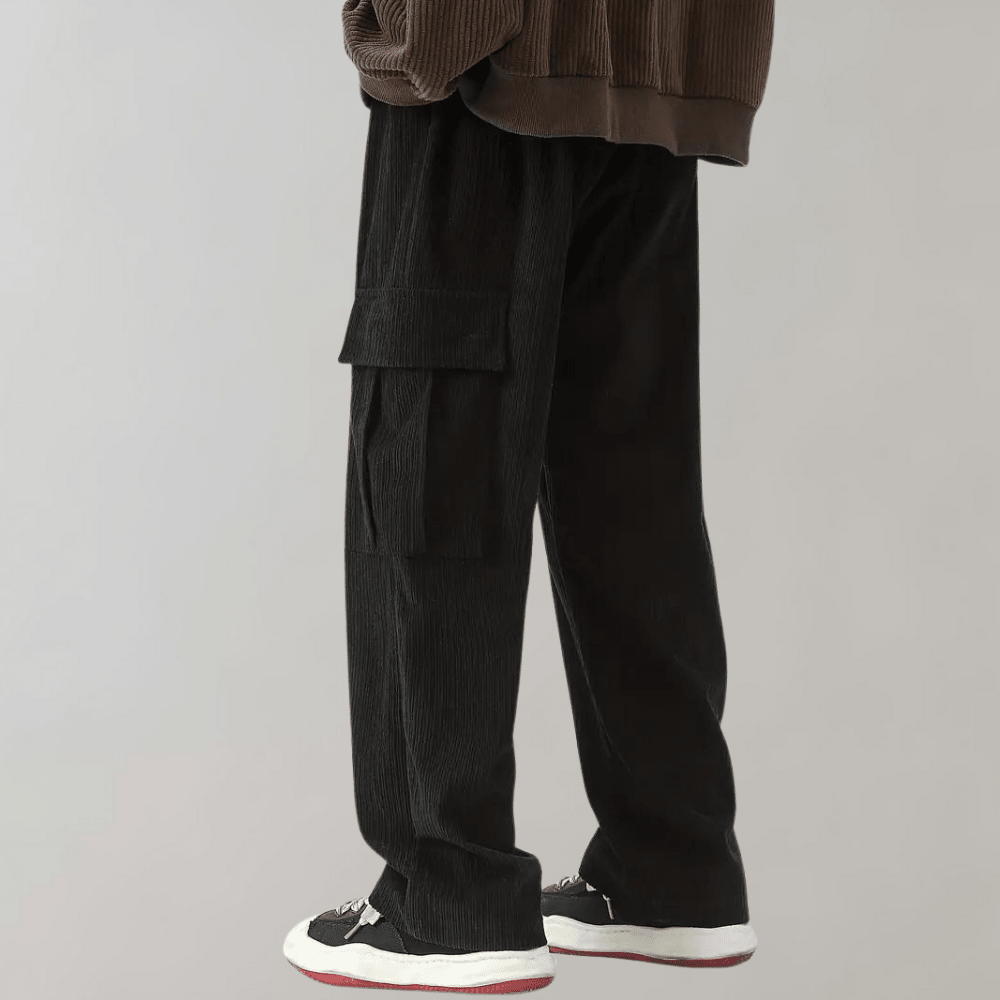 Alfie - Pantalones cargo de pana para hombre con cintura ajustable