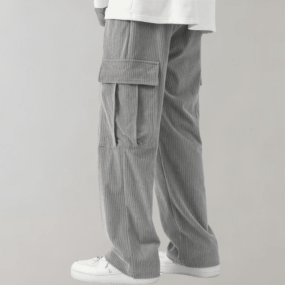 Alfie - Pantalones cargo de pana para hombre con cintura ajustable