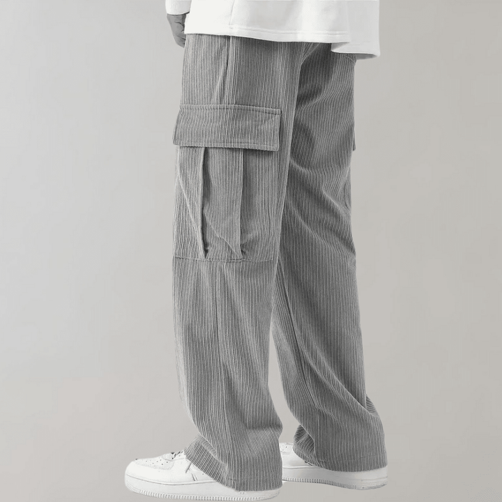 Alfie - Pantalones cargo de pana para hombre con cintura ajustable