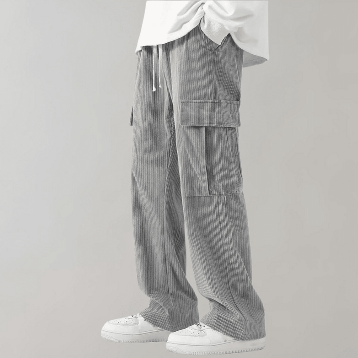 Alfie - Pantalones cargo de pana para hombre con cintura ajustable