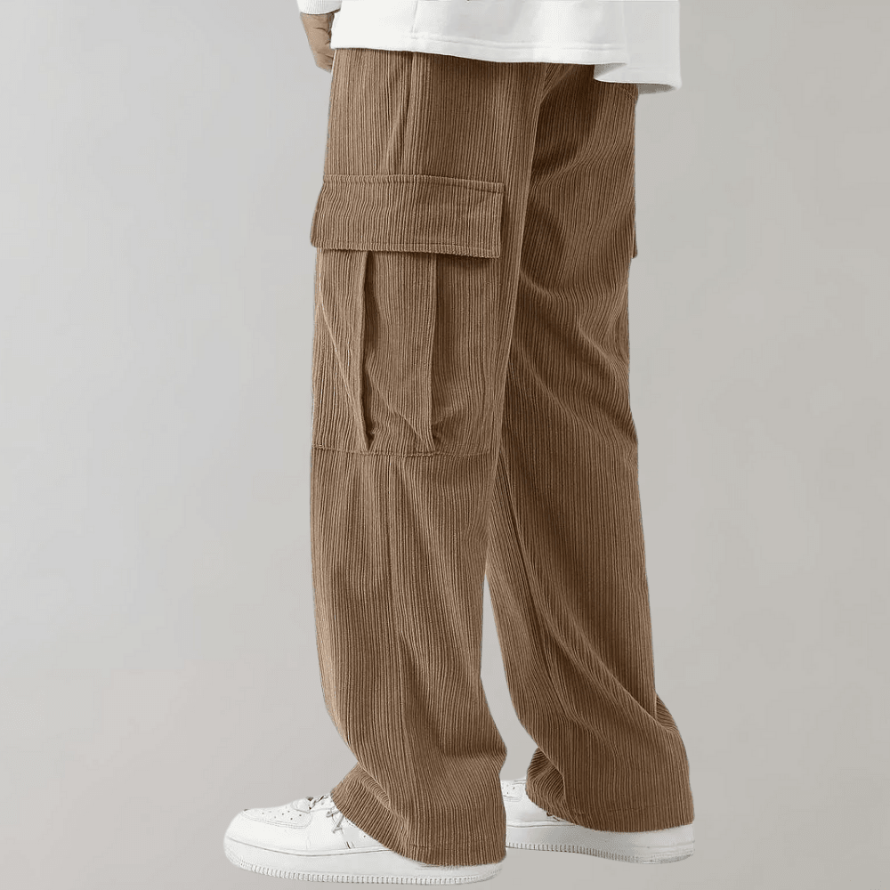 Alfie - Pantalones cargo de pana para hombre con cintura ajustable
